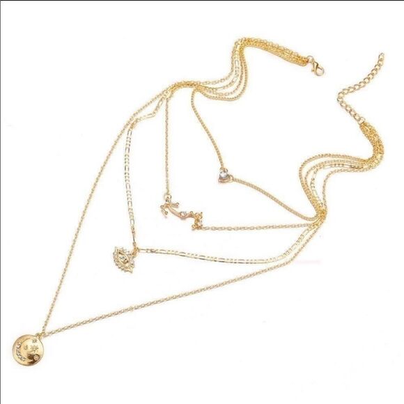 Necklace Multilayer Nazar Rhinestone Crystal Alloy - Picture 5 of 12